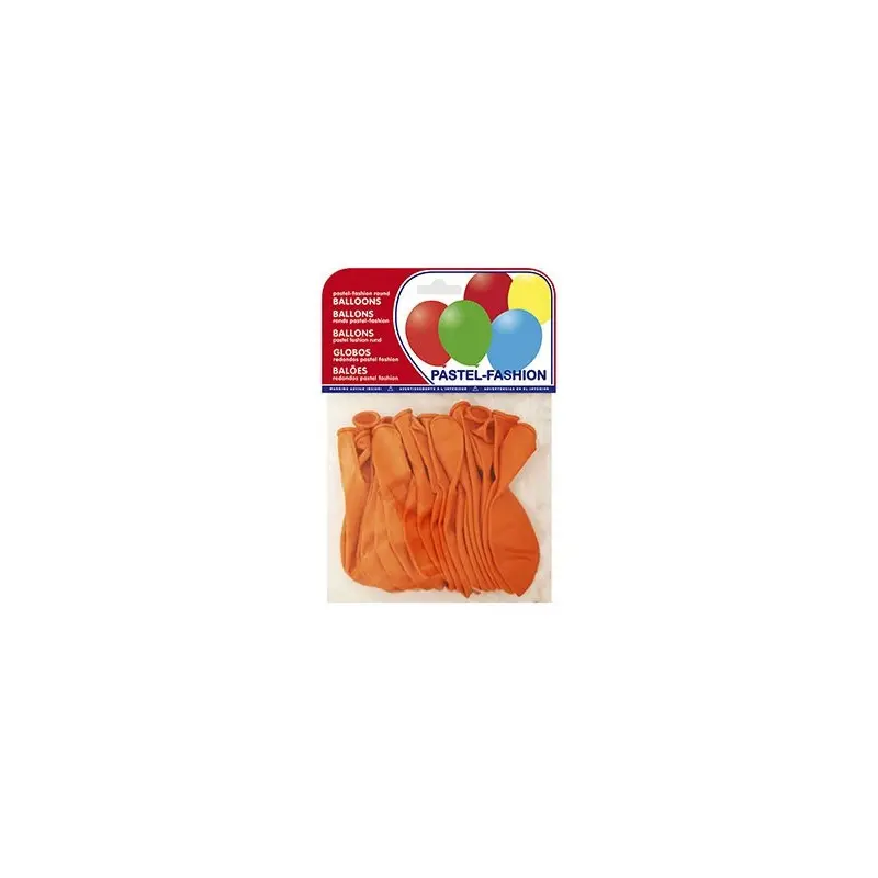 GLOBOS PASTEL NARANJA BOLSA DE 20 UNIDADES