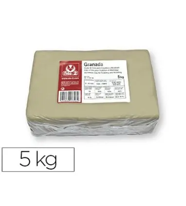 Pasta de modelar sio-2 gres granada para escultura y modelado paquete de 5 kg