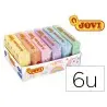 Plastilina jovi 70 tamaño pequeño caja de 6 unidades colores pastel surtidos 50g