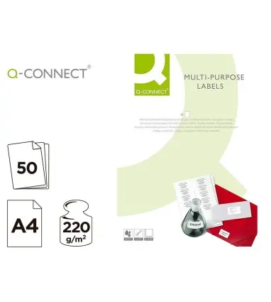 Papel q-connect foto mate doble cara din a4 para fotocopiadoras e impresoras ink jet bolsa de 50 hojas 220