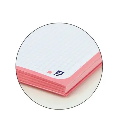 Recambio color 1 oxford din a4+ 80 hojas 90 gr cuadro 5 mm 4 taladros color rosa chicle