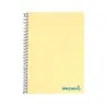 Cuaderno espiral liderpapel a5 micro wonder tapa plastico 120h 90g cuadro 5mm 5 bandas 6 taladros color amarillo
