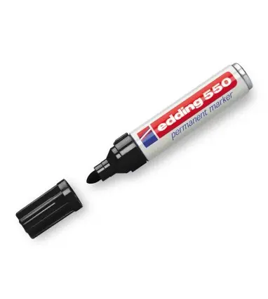 Rotulador edding punta fibra permanente 550 negro n.1 -punta redonda