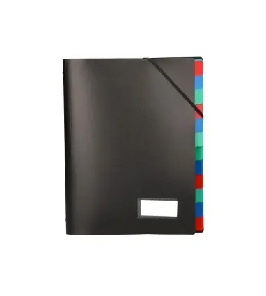 Carpeta liderpapel clasificadora polipropileno din a4 negra -portafirmas -12 departamentos