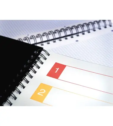 Cuaderno espiral liderpapel a5 micro executive tapa plastico 100h 80 gr cuadro 5mm 5 se paradores con gomilla azul.