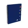 Cuaderno espiral liderpapel a5 micro executive tapa plastico 100h 80 gr cuadro 5mm 5 se paradores con gomilla azul.