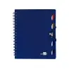 Cuaderno espiral liderpapel a5 micro executive tapa plastico 100h 80 gr cuadro 5mm 5 se paradores con gomilla azul.