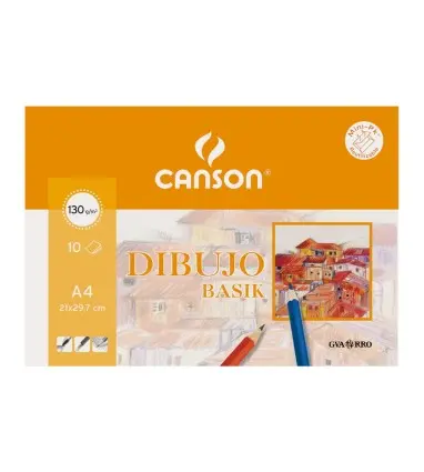 Papel dibujo basik 130gr din a3 29,7x42,0 cms en minipacks de 10 hojas