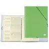 Carpeta clasificadora liderpapel 12 departamentos folio prolongado carton forrado verde claro