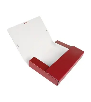 Carpeta proyectos liderpapel folio lomo 50mm carton gofrado roja