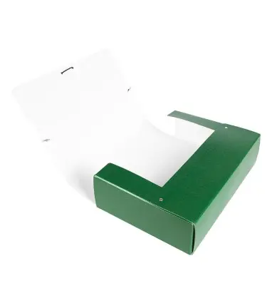 Carpeta proyectos liderpapel folio lomo 90mm carton gofrado verde