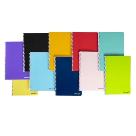 Cuaderno espiral liderpapel folio smart tapa blanda 80h 60gr milimetrado 2mm colores surtidos