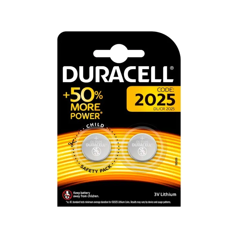 ila duracell alcalina boton cr2025 blister 2 unidades