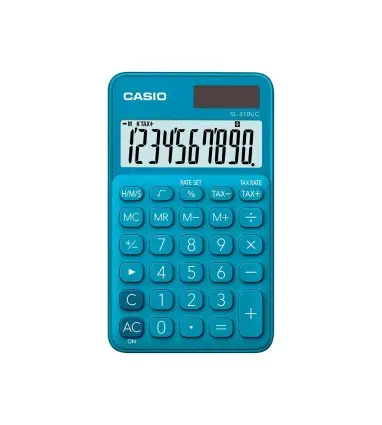 Calculadora casio sl-310uc-bu bolsillo 10 digitos tax +/- tecla doble cero color azul