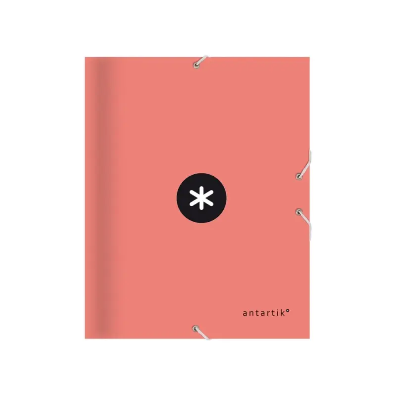 Carpeta liderpapel antartik gomas a4 3 solapas carton forrado color coral