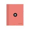 Carpeta liderpapel antartik gomas a4 3 solapas carton forrado color coral