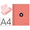 Carpeta liderpapel antartik gomas a4 3 solapas carton forrado color coral