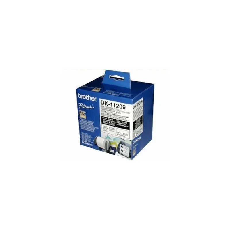 Etiqueta adhesiva brother dk11209 -tamaño 62x29 mm para impresoras de etiquetas solo 1050/n/1060n -800 etiq.-