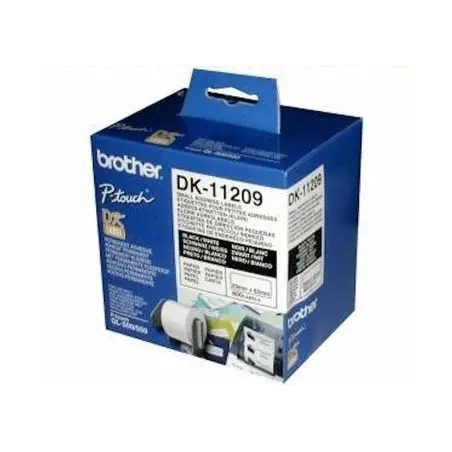 Etiqueta adhesiva brother dk11209 -tamaño 62x29 mm para impresoras de etiquetas solo 1050/n/1060n -800 etiq.-