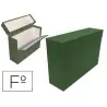 Caja transferencia mariola folio doble carton forrado geltex lomo 20 cm color verde