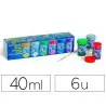 Tempera pelikan glitter 20 ml 942/20s caja 6 colores surtidos + pincel