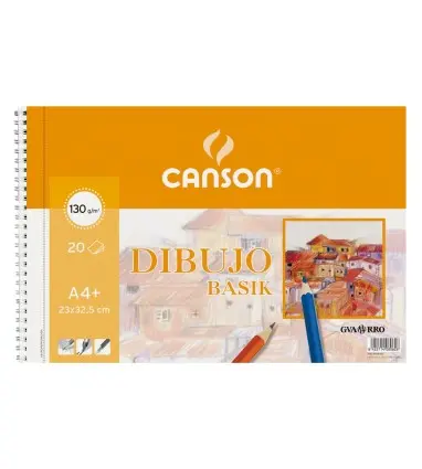 Bloc dibujo basik din a4+ espiral 23 x 32.5 cm -20 hojas microperforado