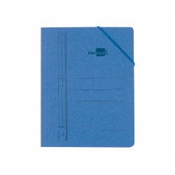 Carpeta liderpapel gomas cuarto 3 solapas carton pintado azul.