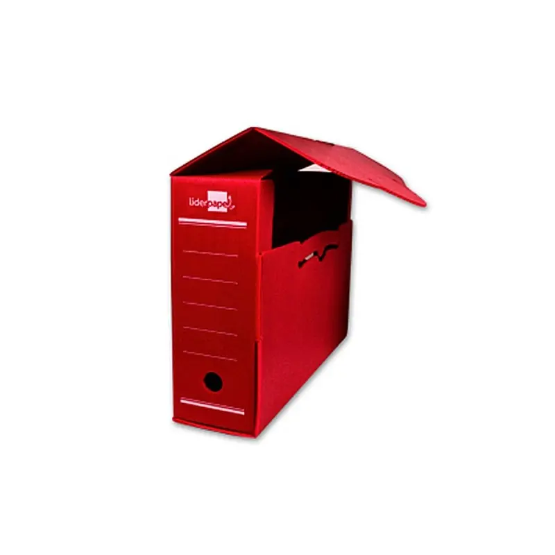 Caja archivo definitivo plastico liderpapel rojo 360x260x100 mm