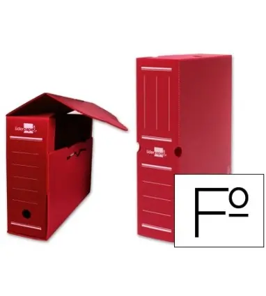 Caja archivo definitivo plastico liderpapel rojo 360x260x100 mm