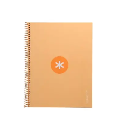 Cuaderno espiral liderpapel a4 micro antartik tapa forrada 80h 90 gr cuadro 5mm 1 banda 4 taladros amarillo cl