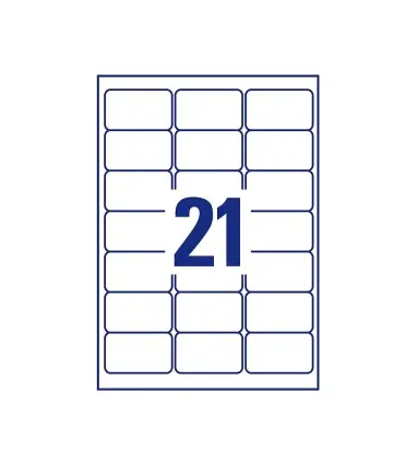 Etiqueta adhesiva cubriente avery permanente para impresora laser blanca 63,5x 38,1 mm caja de 525 unidades