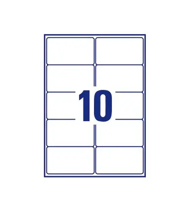 Etiqueta adhesiva cubriente avery permanente para impresora laser blanca 99,1x57 mm caja de 250 unidades