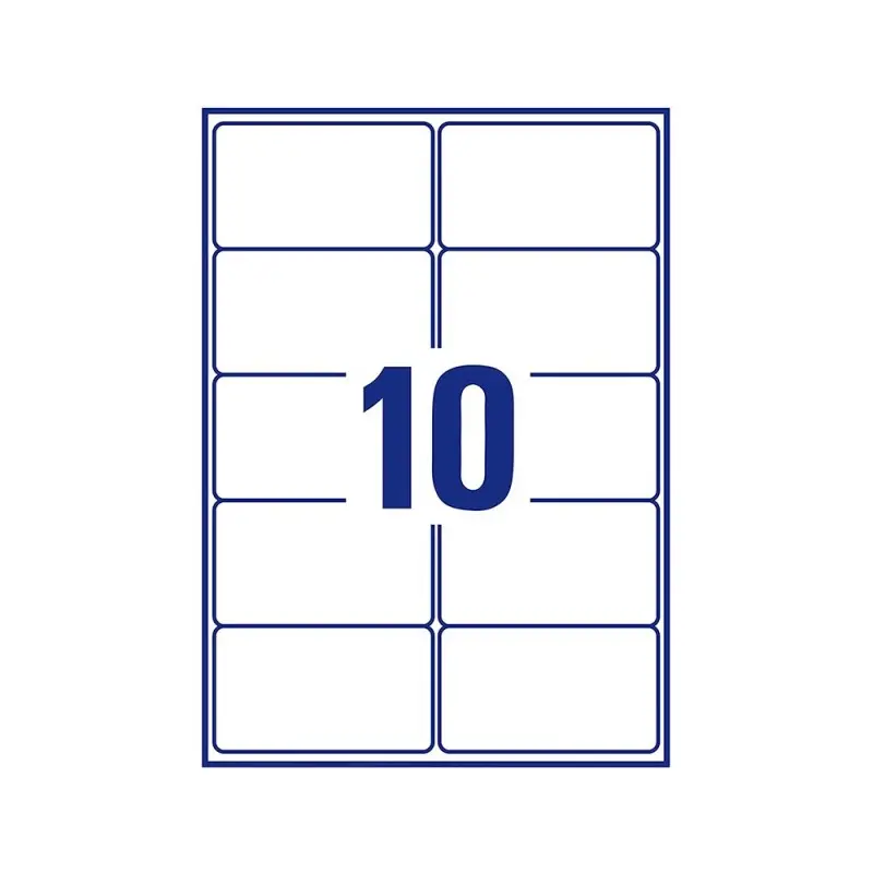 Etiqueta adhesiva cubriente avery permanente para impresora laser blanca 99,1x57 mm caja de 250 unidades