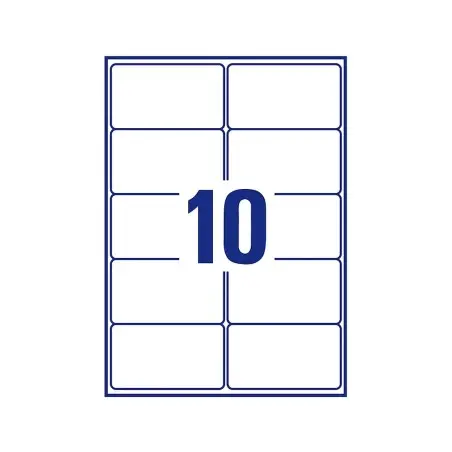 Etiqueta adhesiva cubriente avery permanente para impresora laser blanca 99,1x57 mm caja de 250 unidades