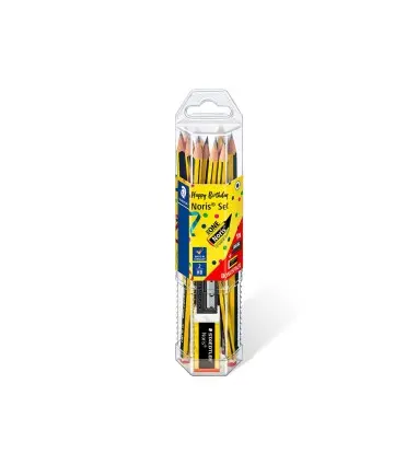 Lapices de grafito staedtler noris n.2 hb blister promocional 120 aniversario de12 uds + afilalapiz + goma