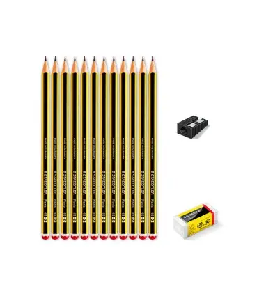 Lapices de grafito staedtler noris n.2 hb blister promocional 120 aniversario de12 uds + afilalapiz + goma