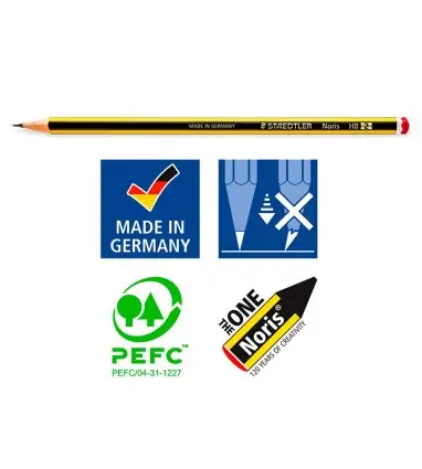 Lapices de grafito staedtler noris n.2 hb blister promocional 120 aniversario de12 uds + afilalapiz + goma