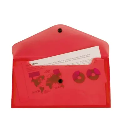 Carpeta liderpapel dossier broche polipropileno tamaño sobre americano 260x140 mm rojo translucido
