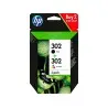 Ink-jet hp 302 deskjet 11xx / 21xx / 36xx envy 45xx / officejet 38xx / 46xx / 52xx pack multicolor negro
