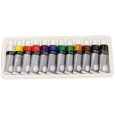 Pintura acrilica daler rowney simply caja de 12 colores surtidos tubo de 12 ml