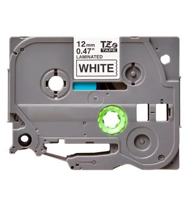 Cinta q-connect tze-231 blanco-negro 12mm longitud 8 mt