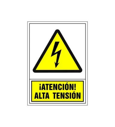 Pictograma syssa señal de advertencia atencion! Alta tension en pvc 245x345 mm