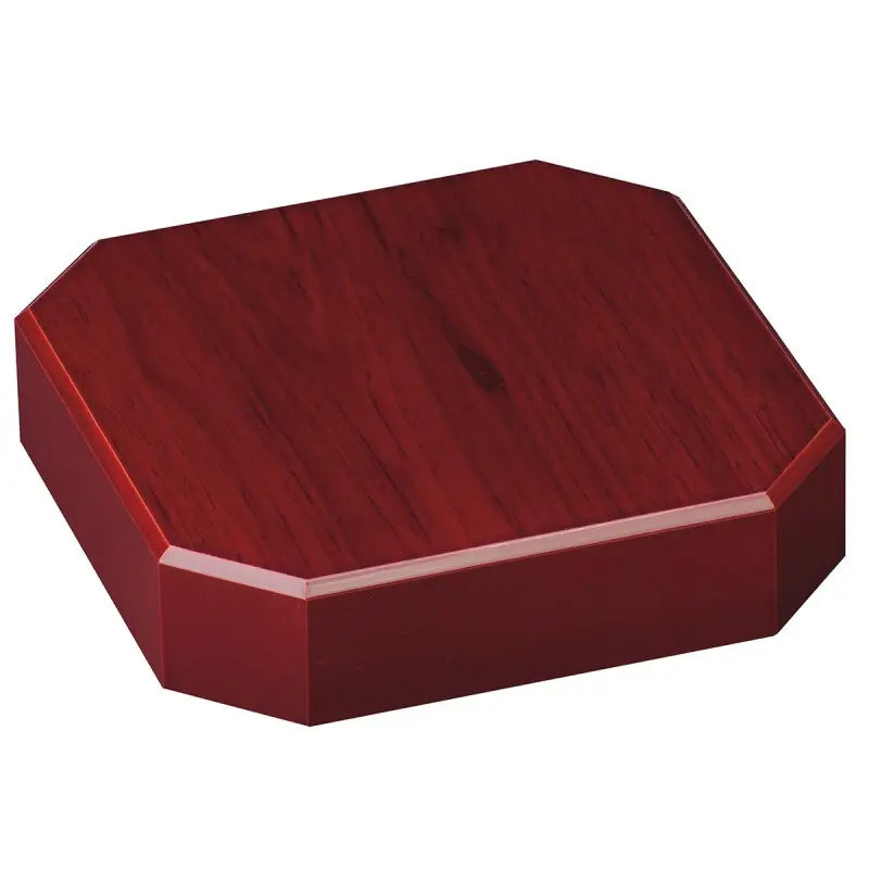 Peana de madera Cuadrada - Octogonal Etimoe Caoba 14x14x4 cm