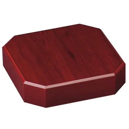 Peana de madera Cuadrada - Octogonal Etimoe Caoba 10x10x4 cm