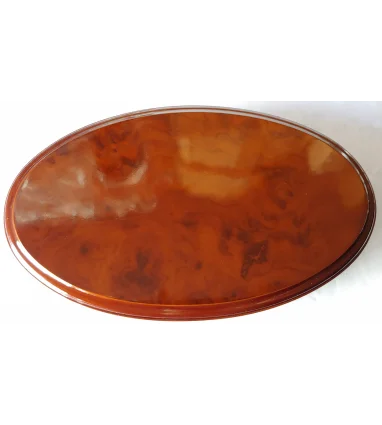 Peana Madera base Ovalada raiz Caoba 14 cm sin base