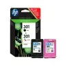 Ink jet hp 301 pack con tinta negra y tinta tricolor 1000/1001 3000/ 3050/3050se/3050ve 1050a/2050a/2054a/3050a.