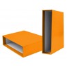 Caja archivador liderpapel de palanca carton din-a4 documenta lomo 82mm color naranja