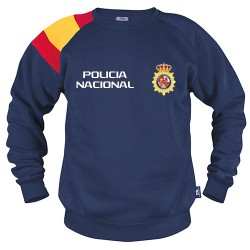 SUDADERA Bandera España en Hombro Azul Marino con escudo...