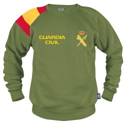 SUDADERA Bandera España en Hombro Verde con escudo y...