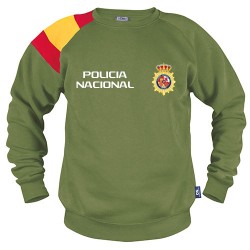 SUDADERA Bandera España en Hombro Verde con escudo y...